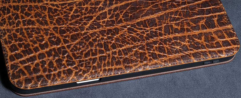 Gexmil Genuine Leather Case for iPad Pro 11 Inch (M5/M4) 2025/2024 with Pencil Holder,Protective Shockproof Leather Smart Folio Cover Adjustable Stand Auto Sleep/Wake Anti-Slip, Flower Brown