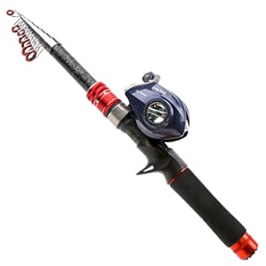 Telescopic Fishing Rod and Reel Combos, Carbon Fiber Fishing Rod with Stainless Steel Baitcasting Reel Portable Fishing Pole Reel Combo for Travel Saltwater Freshwater