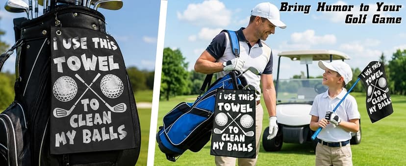 Premium Cleaning Towel for Golf Balls and Clubs; Easy To Attach to Golf Bags for Practice, Tournaments, and Daily Play Lihome Golf Accessories for Men, Funny Golf Towel, Golf Gifts for Men B0GX7CVYCL