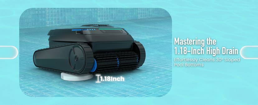 (2026 Upgraded) Robotic Pool Cleaner, Cordless Pool Vacuum for Inground & Above Ground Pools, 120-Min Battery Life, 5000 GPH Suction, Cleans Floor/Wall/Waterline, for Up to 1800 Sq.Ft Pool,Deep Black.