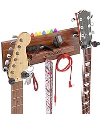 CAHAYA Multi Guitar Rack: Acoustic Guitar Display Rack 5 Holder Thick Padding Guitar Rack Holder Floor Stand for Classical Acoustic Electric Guitars and Bass CY0345