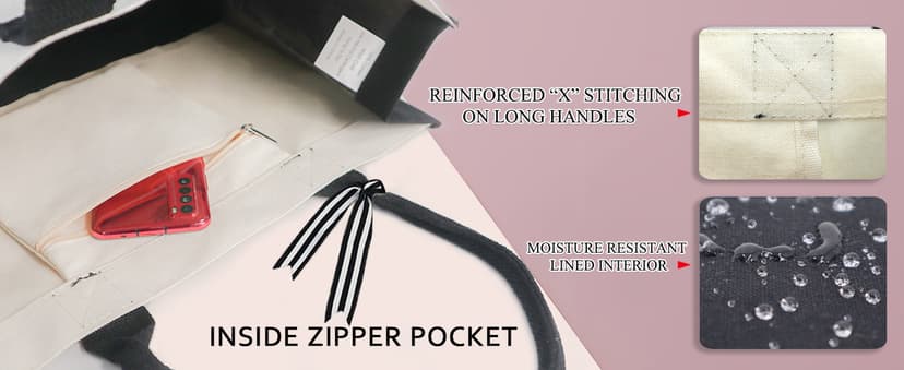 BeeGreen Embroidery Monogram Initial Tote Bag for Women Teacher Mom Friend Personalized Gift for Birthday Beach Wedding Work