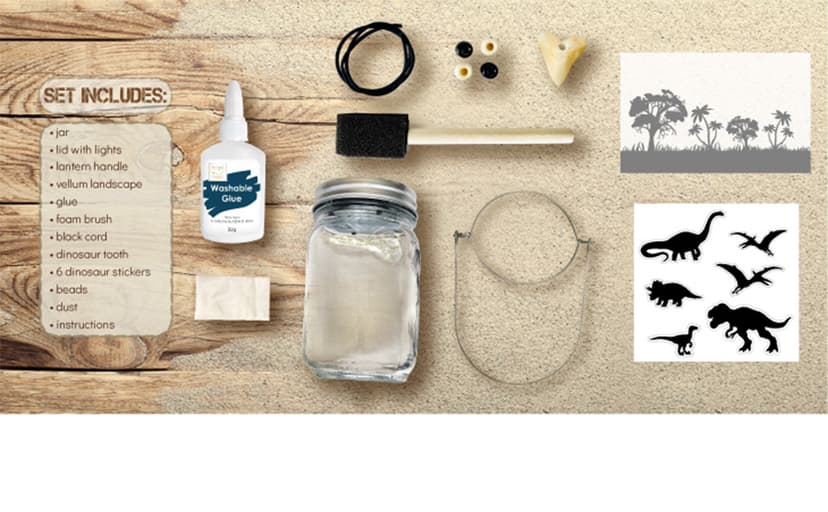 Hapinest DIY Dinosaur Toy Lantern Make Your Own Night Light Kit, Dino Toy Lanterns for Kids, Dinosaur Arts and Crafts Birthday Gift Ideas for Kids Boys Girls Ages 6 7 8 9 10 Years Old & Up