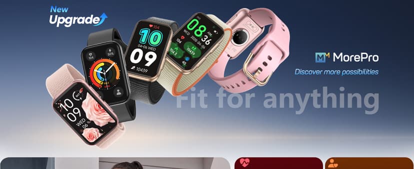 MorePro Health Fitness Tracker with Blood oxy-gen Monitor and 24/7 Heart Rate and Blood Pressure, Sleep Monitor, 120+ Sport Modes Waterproof Fitness Watch for Women Men Android iOS, Black