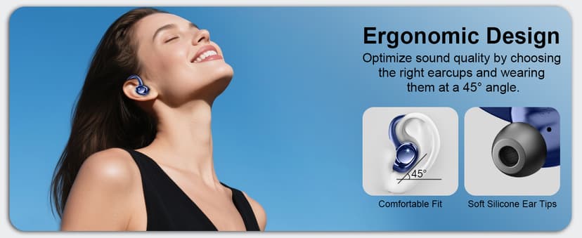 Hupoaf Wireless Earbuds Sport, New Bluetooth 5.4 Headphones with Earhooks, 50H Stereo Deep Bass Over Ear Buds with 4 ENC Noise Canceling Mics, IP7 Waterproof Earphones for Running Workout Gym -Blue