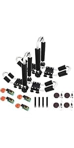 Kayak Roof Rack 2 Pairs Heavy Duty J-Bar Carrier Holder for Canoe, SUV, Cars, Truck, Surf Ski, Tie-Mount on Car Roof Top Crossbar for Trip - Includes 8 Pcs Ratchet, Set of 4