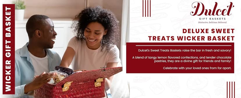 Dulcet Gift Basket – Premium Freshly Gourmet Baked Goods – Gift Basket for All Types of Special Occassions - Assorted Variety of Tastes with Delicious Brownies, Crumb Cakes Rugelah, and Muffins.