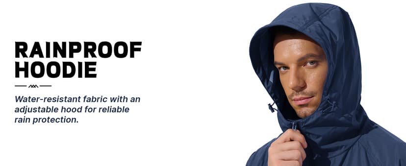UIQUR Men's Rain Jacket Windbreaker Waterproof Jacket Raincoat Cycling Running Hiking Gear Hood Lightweight Packable