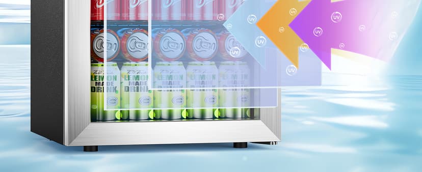 Beverage Refrigerator, 50 Cans Commercial Mini Fridge Cooler, 1.3 Cu.ft with Glass Door, Adjustable Shelves, Digital Temperature Freestanding Small Drink Fridge Soda Beer or Wine for Home Dorm Bar
