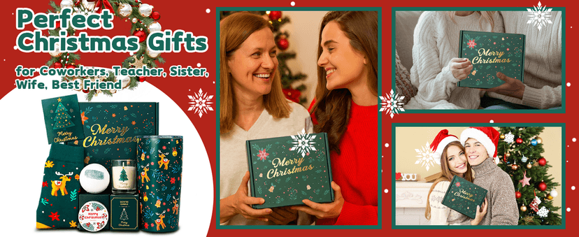 Unique Christmas Gift Basket, Xmas Gift Set for Mom Coworkers Teacher Sister Wife Best Friend White Elephant W Tumbler MHSMHL Christmas Gift for Women 2026 Secret Santa Gifts for Women B0FR4NPVT1