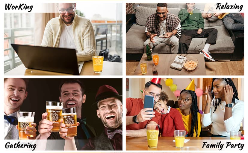 Futtumy Firefighter Gifts For Men, Off Duty Save Yourself Fire Dept Beer Glass, Fireman Gifts for Men, Funny Gift for Fire Fighter Firefighter Fireman for Christmas Retirement Appreciation