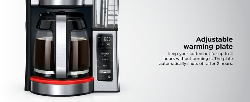 Ninja 12-Cup Programmable Coffee Brewer, 2 Brew Styles, Adjustable Warm Plate, 60oz Water Reservoir, Delay Brew - Black/Stainless Steel