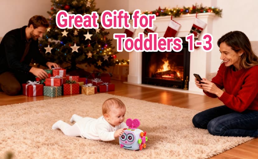 Montessori 6-in-1 Activity Cube, Lights & Sounds, Wheels for Tummy Time & Crawling Training, Birthday Gifts MoraBaby Toys for 1+ Year Old Girl, Musical Busy Cube for Toddlers 1-3 B0FVG81T31