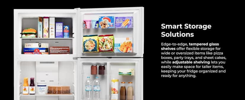 Kenmore 30" Top Mount Refrigerator with Freezer - Adjustable Shelving, Humidity-Controlled Crispers, LED Lighting, ENERGY STAR Certified, Garage Ready, 20.2 cu. ft. Capacity - White
