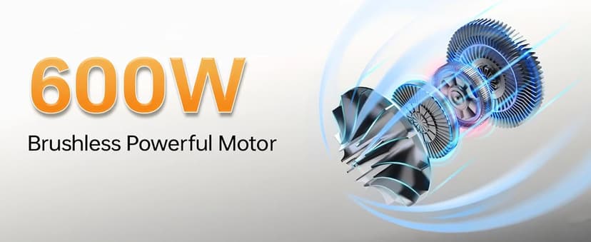 Cordless Vacuum Cleaner, 2 Batteries 120 Mins Runtime, 600W 50KPA Stick Vacuum with Self-Standing, Tangle-Free Brush, LED Display, Vacuum Cleaner for Home Hardwood Floor, Carpet, Pet Hair