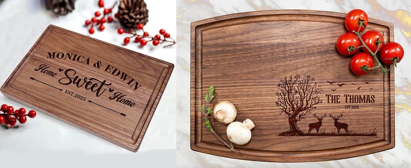 Personalized Christmas Gifts for Women, Customized Gifts for Mom – Custom Cutting Board for Mom or Grandma, Birthday, Christmas Gift Idea from Son, Daughter, Grandkids