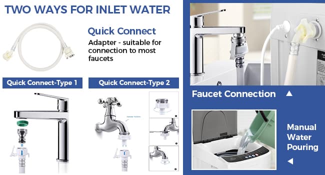 20Lbs Portable Washing Machine Nictemaw Portable Washer, 2.8 Cu.ft Washer and Dryer Combo with Drain Pump, 10 Programs 8 Water Level Compact Laundry Washer for Home, Apartment, RV, Dorms