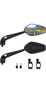 2 Pack Bike Mirrors, eBike Mirrors for Handlebars, 360° Adjustable Safety Bicycle Rear View Mirrors, Scratch Resistant Glass Lens, Bicycle Universal Fit Accessories