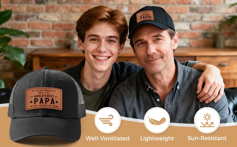 Papa Gifts from Grandkids Papa Birthday Gifts for Men Happy Birthday Gift Ideas for Best Papas from Grandson Granddaughter Grandchildren Funny Gift Set for Christmas, Fathers Day with Hat, Wine Glass B0FW57CH3S