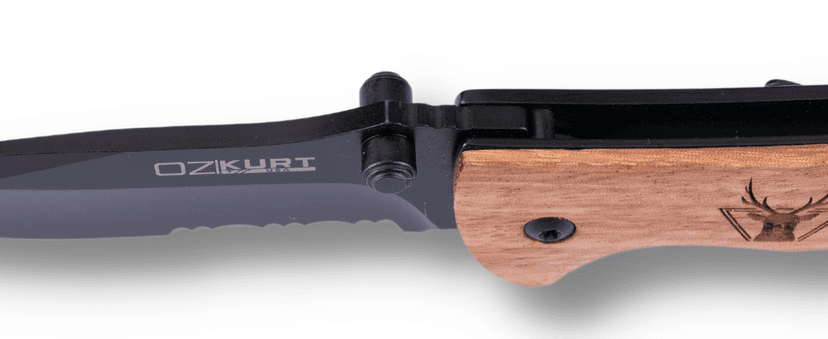 Gifts for Men, Personalized Engraved Oak Wood Pocket Knife - 36 Icons, 20 Stylish Font - Custom Pocket Knives