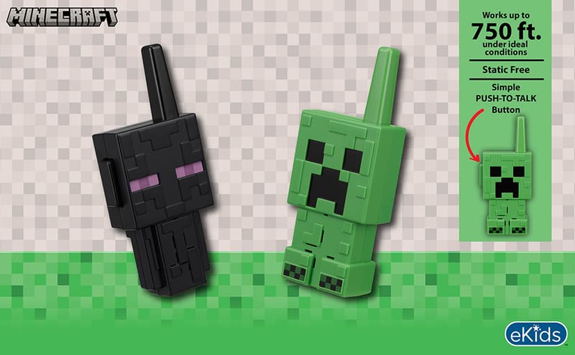 Minecraft Walkie Talkies for Kids, Static Free and Extended Range Indoor and Outdoor Toys for Kids (Minecraft)