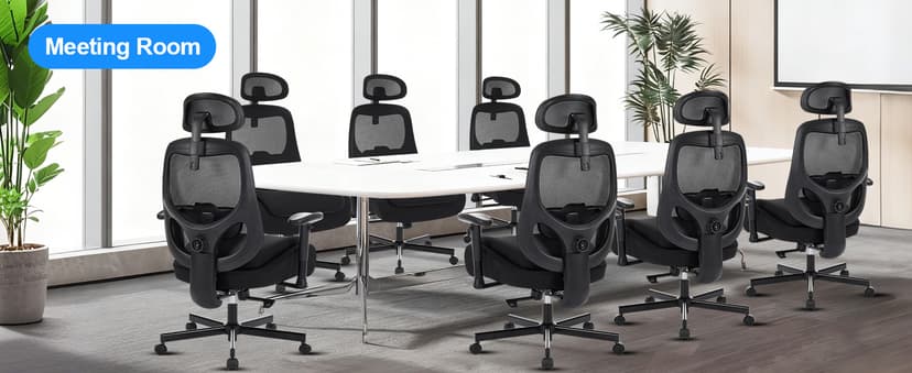 BOSMILLER Big and Tall Office Chair with Wide Thick Seat Cushion for Heavy People,700lbs Ergonomic Mesh Desk Chair with Adjustable Lumbar Support and Headrest, Armrests for Adults Sitting All Day