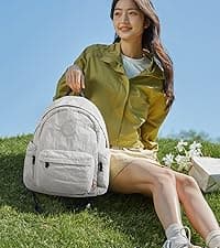 mixi Travel Backpack for Women Men, 18 Inch Carry On Laptop Backpack Flight Approved fits 16'' Laptop, Lightweight Waterproof Hiking Backpack Travel Outdoor Business Casual Daypack, Brown