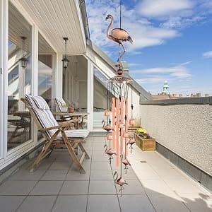 JOBOSI Flamingo Wind Chimes, Gifts for Mom Women Grandma Friends Mother, Flamingo Room Garden Decor Patio Decorations, with S Hook Flamingo Gifts B0968DSJW7