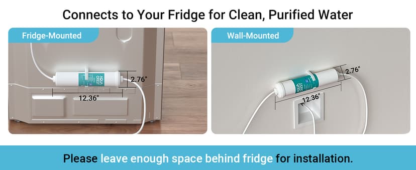 AQUA CREST INL-PLUS 5 years Inline Water Filter for Refrigerator and Ice Maker, High Capacity, 1/4-Inch Direct Connect Fittings, Easy Installation, Reduces Chlorine, Sediment, Bad Taste & Odor
