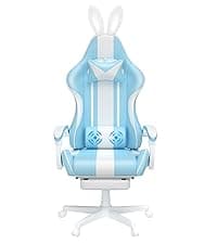 Ferghana Gaming Chairs with Footrest,Computer Game Chair,Massage Gaming Chairs,Christmas,Xmas Gift,PC Gaming Chairs for Adults Teens for Gaming Live Streaming Room(Pink,Racing Version)