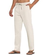 PLEPAN Men's Casual Cargo Pants Drawstring Hiking Pants Workout Tactical Joggers Sweatpants for Men