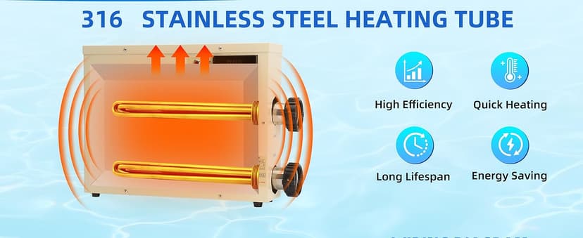 11KW 240V Pool Heater for Above Ground Pool, Electric Swimming Pool Heater with Touchscreeen, Hot Tub Thermostat for Spa, Bathtub, Above Inground Pool, 1500 Gallons (11KW)