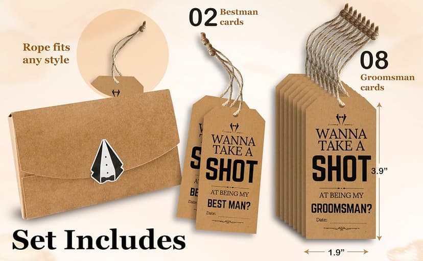 wedding groomsmen gifts, take shot tags Groomsmen Proposal Gift, 8 Will You Be My Groomsman Cards, 2 Best Man Card B0D6GL9WCH