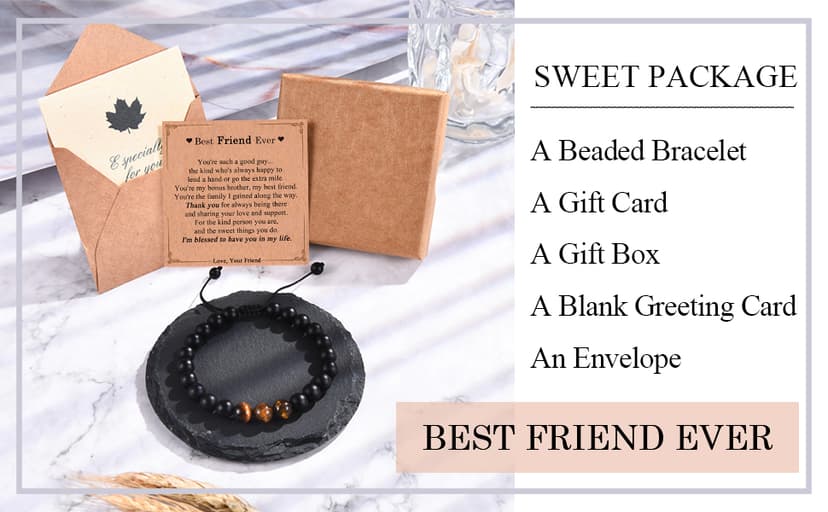 Best Ever Gifts for Mens Teen Boys, Beads Bracelet Gifts for Friend Brother Uncle Boyfriend Grandpa Dad Son Grandson Nephew New Dad Stepdad Husband on Birthday Christmas Valentines Fathers Graduation