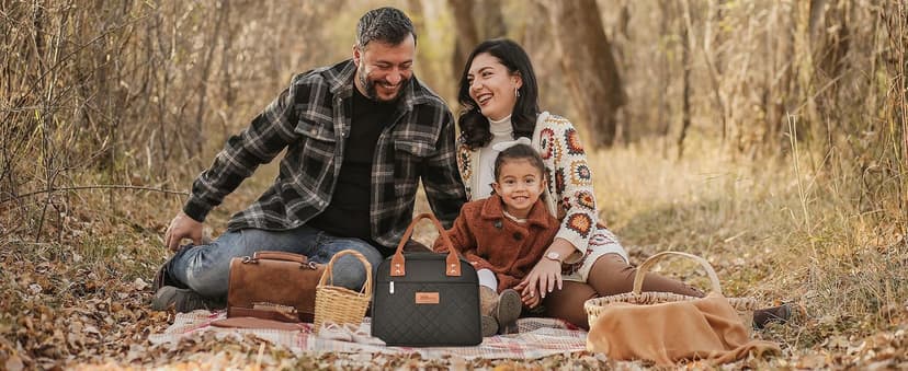 HOMESPON Insulated Lunch Bag for Women Men Adults Lunch Tote with Front Pocket Lunch Box Container Cooler Bag for Work Picnic (Black)