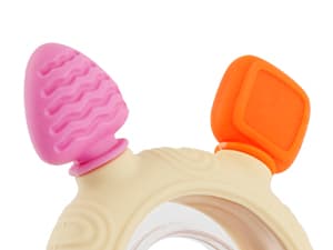 VTECHOLOGY Baby Teething Rings Toys for 0-6 6-12 Months Baby Rattle Teether Sensory Toys for Babies 0-24Months Silicone Teether Relief Chew Soothing Sore Gums for Newborn Infant Essentials BPA Free