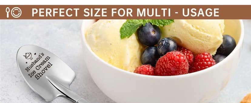 Fathers Day Husband Gifts from Wife - Funny Father's Day for Him Dad Daddy Grandpa Boyfriend Anniversary Birthday Gifts for Men, To My Husband Lover I Love You Gift Husband's Ice Cream Shovel