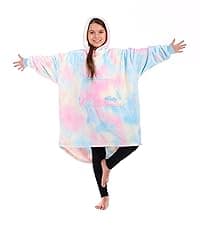 THE COMFY Original | Sherpa Lined Microfiber Fleece Wearable Blanket, Oversized Design with Hood and Pocket from Shark Tank