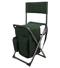 PORTAL Extra Large Quick Folding Tripod Stool with Backrest Fishing Camping Chair with Carry Strap