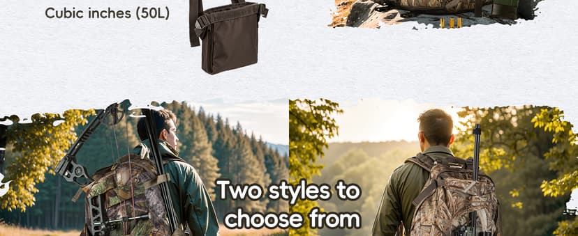 BLISSWILL Hunting Backpack Outdoor Gear Hunting Daypack for Rifle Bow Gun Hunting Gifts for Men