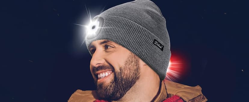Etsfmoa Unisex Beanie with The Light Gifts for Men Dad Father USB Rechargeable Caps