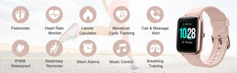 Fitpolo Smart Watch for Women,1.8” Touchscreen, Bluetooth Call, Alexa Built-in,24/7 Heart Rate SpO2 Monitor,Step Counting,Sleep Tracking, IP68 Waterproof Fitness Tracker Watch for Android iPhone