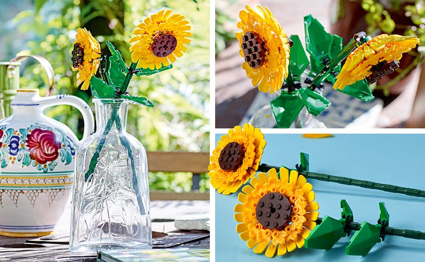 LEGO Sunflowers Building Toy for Kids, Girls and Boys Ages 8+ - Artificial Sunflowers for Home Decor and Display - Birthday Gift Idea for Lovers of Plants & Flowers - 40524
