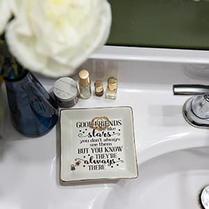 HOME SMILE Ceramic Ring Dish Jewelry Tray for Mom Sister Friends