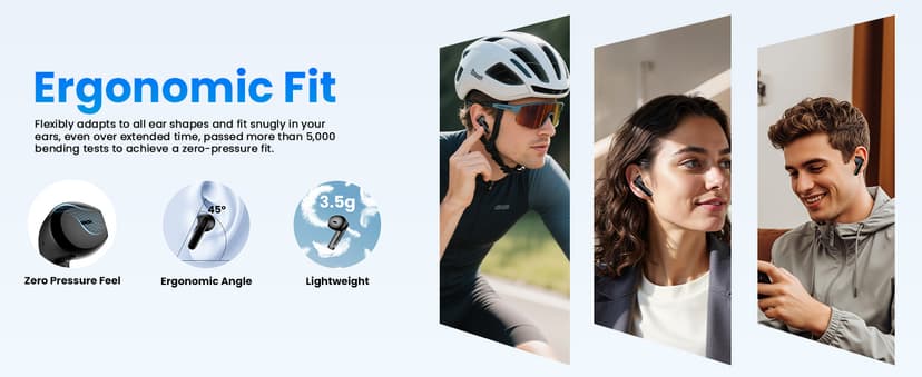 Haqquio Wireless Earbuds, Bluetooth Headphones with Deep Bass Stereo, 48H Playback Ear Buds with LED Power Display, Lightweight, IPX7, in-Ear Earphones with Mic for iPhone/Android/iPad, Black