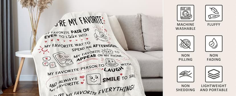 Craftique Birthday Gifts for Girlfriend Boyfriend- I Love You Blanket for Him Her- Romantic Girlfriend Gifts Anniversary, Funny Soft Blanket Gift for Him Her Husband Wife Fiance, 60”×50”
