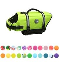 VIVAGLORY Sports Style Dog Life Vest, Dog Life Jacket for Swimming & Boating, Ripstop & Buoyancy for Puppy Doggy, Lifejacket with Handle, M, Blue