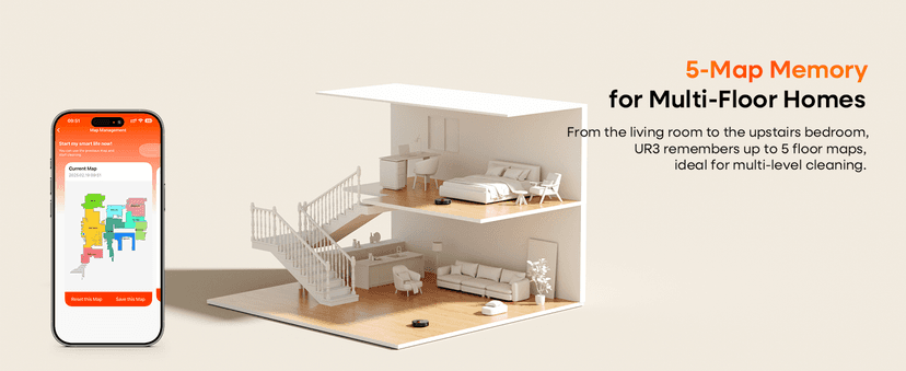 Robot Vacuum and Mop Combo,Lidar Navigation Robotic Vacuum Cleaner with 3.5L Self Emptying Station,5000Pa Vacuum Robot,180mins Runtime,No-Go&No-Mop Zones,App/Alexa/Remote Control,UR3