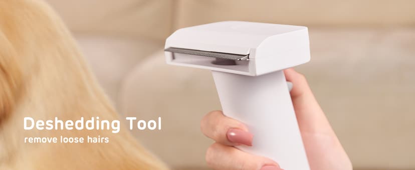 Dog Grooming Vacuum Kit - 3L Vacuum with 7 Tools, Low Noise Electric Clipper and Brush for Pet Shedding at Home, White