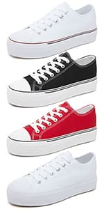 SERNIAL Womens White Tennis Shoes PU Leather Sneakers Casual Walking Shoes for Women